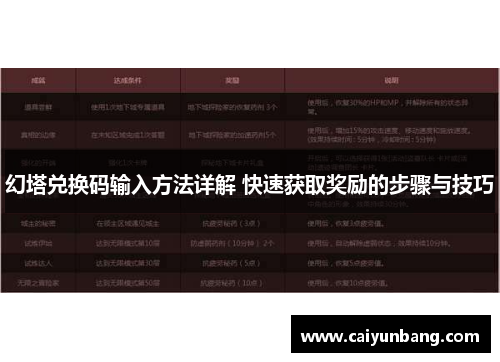 幻塔兑换码输入方法详解 快速获取奖励的步骤与技巧