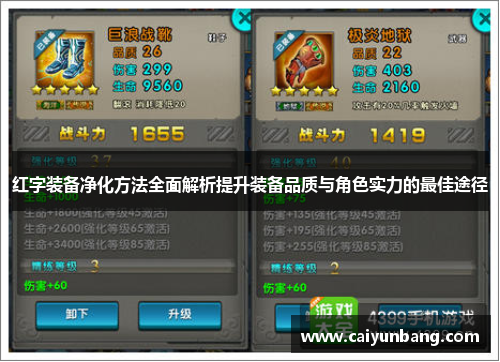 红字装备净化方法全面解析提升装备品质与角色实力的最佳途径